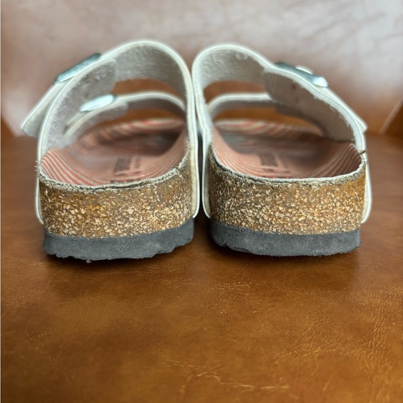 Birkenstock Arizona Patent Leather White Slide Sandals Vacation Preppy size 37 - Picture 6 of 10